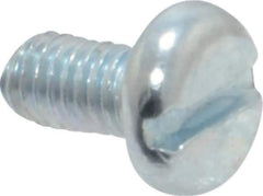 Value Collection - M3x0.50, 6mm Length Under Head Slotted Drive Machine Screw - Pan Head, Grade 4.8 Steel, Zinc-Plated Finish, Without Washer - Exact Tool & Supply