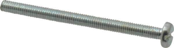 Value Collection - M3x0.50, 40mm Length Under Head Slotted Drive Machine Screw - Pan Head, Grade 4.8 Steel, Zinc-Plated Finish, Without Washer - Exact Tool & Supply