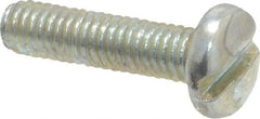 Value Collection - M4x0.70, 16mm Length Under Head Slotted Drive Machine Screw - Pan Head, Grade 4.8 Steel, Zinc-Plated Finish, Without Washer - Exact Tool & Supply