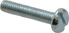 Value Collection - M4x0.70, 20mm Length Under Head Slotted Drive Machine Screw - Pan Head, Grade 4.8 Steel, Zinc-Plated Finish, Without Washer - Exact Tool & Supply