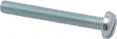 Value Collection - M4x0.70, 30mm Length Under Head Slotted Drive Machine Screw - Pan Head, Grade 4.8 Steel, Zinc-Plated Finish, Without Washer - Exact Tool & Supply