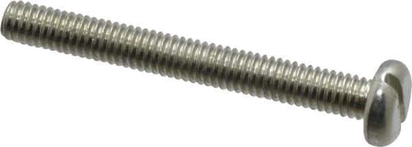 Value Collection - M4x0.70, 35mm Length Under Head Slotted Drive Machine Screw - Pan Head, Grade 4.8 Steel, Zinc-Plated Finish, Without Washer - Exact Tool & Supply