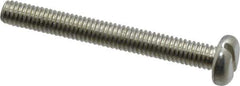 Value Collection - M4x0.70, 35mm Length Under Head Slotted Drive Machine Screw - Pan Head, Grade 4.8 Steel, Zinc-Plated Finish, Without Washer - Exact Tool & Supply