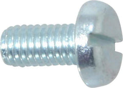 Value Collection - M5x0.80, 10mm Length Under Head Slotted Drive Machine Screw - Pan Head, Grade 4.8 Steel, Zinc-Plated Finish, Without Washer - Exact Tool & Supply