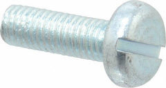 Value Collection - M5x0.80, 16mm Length Under Head Slotted Drive Machine Screw - Pan Head, Grade 4.8 Steel, Zinc-Plated Finish, Without Washer - Exact Tool & Supply