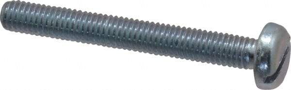 Value Collection - M5x0.80, 40mm Length Under Head Slotted Drive Machine Screw - Pan Head, Grade 4.8 Steel, Zinc-Plated Finish, Without Washer - Exact Tool & Supply