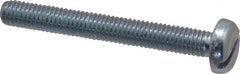 Value Collection - M5x0.80, 40mm Length Under Head Slotted Drive Machine Screw - Pan Head, Grade 4.8 Steel, Zinc-Plated Finish, Without Washer - Exact Tool & Supply
