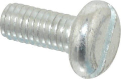 Value Collection - M6x1.00, 14mm Length Under Head Slotted Drive Machine Screw - Pan Head, Grade 4.8 Steel, Zinc-Plated Finish, Without Washer - Exact Tool & Supply