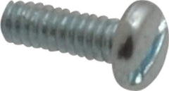 Value Collection - #2-56 UNC, 1/4" Length Under Head Slotted Drive Machine Screw - Pan Head, Grade J82 Steel, Zinc-Plated Finish, Without Washer - Exact Tool & Supply