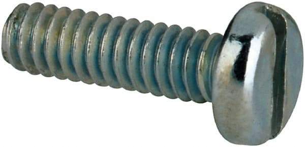 Value Collection - #2-56 UNC, 5/16" Length Under Head Slotted Drive Machine Screw - Pan Head, Grade J82 Steel, Zinc-Plated Finish, Without Washer - Exact Tool & Supply