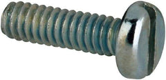Value Collection - #2-56 UNC, 5/16" Length Under Head Slotted Drive Machine Screw - Pan Head, Grade J82 Steel, Zinc-Plated Finish, Without Washer - Exact Tool & Supply