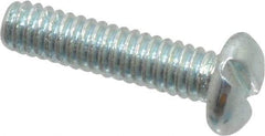 Value Collection - #2-56 UNC, 3/8" Length Under Head Slotted Drive Machine Screw - Pan Head, Grade J82 Steel, Zinc-Plated Finish, Without Washer - Exact Tool & Supply