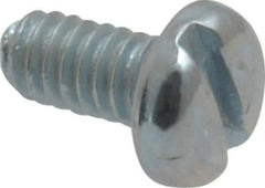 Value Collection - #5-40 UNC, 1/4" Length Under Head Slotted Drive Machine Screw - Pan Head, Grade 2 Steel, Zinc-Plated Finish, Without Washer - Exact Tool & Supply