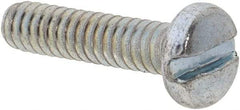 Value Collection - #6-32 UNC, 5/8" Length Under Head Slotted Drive Machine Screw - Pan Head, Grade 2 Steel, Zinc-Plated Finish, Without Washer - Exact Tool & Supply