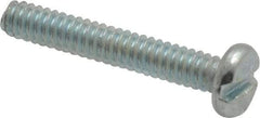 Value Collection - #6-32 UNC, 7/8" Length Under Head Slotted Drive Machine Screw - Pan Head, Grade J82 Steel, Zinc-Plated Finish, Without Washer - Exact Tool & Supply