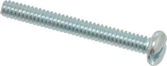 Value Collection - #6-32 UNC, 1-1/4" Length Under Head Slotted Drive Machine Screw - Pan Head, Grade 2 Steel, Zinc-Plated Finish, Without Washer - Exact Tool & Supply