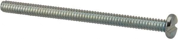 Value Collection - #6-32 UNC, 2" Length Under Head Slotted Drive Machine Screw - Pan Head, Grade J82 Steel, Zinc-Plated Finish, Without Washer - Exact Tool & Supply