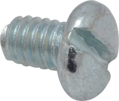 Value Collection - #8-32 UNC, 1/4" Length Under Head Slotted Drive Machine Screw - Pan Head, Grade 2 Steel, Zinc-Plated Finish, Without Washer - Exact Tool & Supply