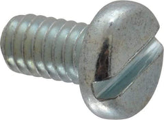 Value Collection - #8-32 UNC, 5/16" Length Under Head Slotted Drive Machine Screw - Pan Head, Grade J82 Steel, Zinc-Plated Finish, Without Washer - Exact Tool & Supply