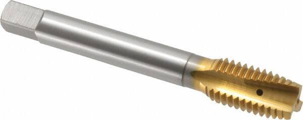 OSG - 5/8-11 UNC, 3 Flute, TiN Finish, Vanadium High Speed Steel Spiral Point Tap - Plug Chamfer, Right Hand Thread, 110mm OAL, 1-13/16" Thread Length, 0.48" Shank Diam, 2B Class of Fit - Exact Tool & Supply