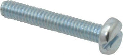 Value Collection - #8-32 UNC, 1" Length Under Head Slotted Drive Machine Screw - Pan Head, Grade J82 Steel, Zinc-Plated Finish, Without Washer - Exact Tool & Supply