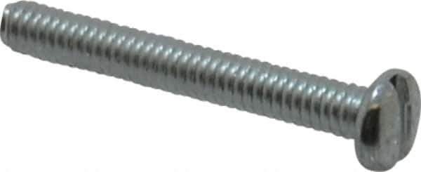 Value Collection - #8-32 UNC, 1-1/4" Length Under Head Slotted Drive Machine Screw - Pan Head, Grade J82 Steel, Zinc-Plated Finish, Without Washer - Exact Tool & Supply