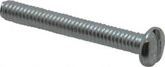 Value Collection - #8-32 UNC, 1-1/4" Length Under Head Slotted Drive Machine Screw - Pan Head, Grade J82 Steel, Zinc-Plated Finish, Without Washer - Exact Tool & Supply