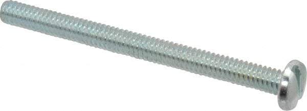 Value Collection - #8-32 UNC, 2" Length Under Head Slotted Drive Machine Screw - Pan Head, Grade J82 Steel, Zinc-Plated Finish, Without Washer - Exact Tool & Supply