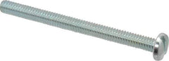 Value Collection - #8-32 UNC, 2" Length Under Head Slotted Drive Machine Screw - Pan Head, Grade J82 Steel, Zinc-Plated Finish, Without Washer - Exact Tool & Supply