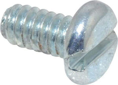 Value Collection - #10-24 UNC, 3/8" Length Under Head Slotted Drive Machine Screw - Pan Head, Grade J82 Steel, Zinc-Plated Finish, Without Washer - Exact Tool & Supply