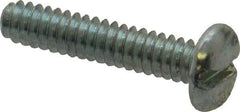 Value Collection - #10-24 UNC, 7/8" Length Under Head Slotted Drive Machine Screw - Pan Head, Grade J82 Steel, Zinc-Plated Finish, Without Washer - Exact Tool & Supply