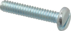 Value Collection - #10-24 UNC, 1" Length Under Head Slotted Drive Machine Screw - Pan Head, Grade J82 Steel, Zinc-Plated Finish, Without Washer - Exact Tool & Supply