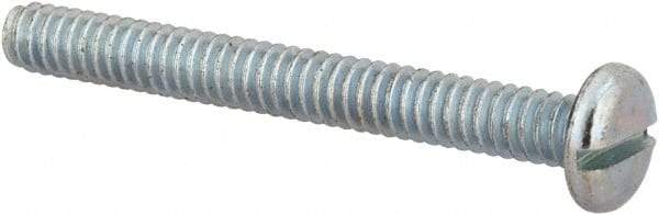 Value Collection - #10-24 UNC, 1-3/4" Length Under Head Slotted Drive Machine Screw - Pan Head, Grade J82 Steel, Zinc-Plated Finish, Without Washer - Exact Tool & Supply