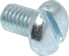 Value Collection - #10-32 UNF, 5/16" Length Under Head Slotted Drive Machine Screw - Pan Head, Grade J82 Steel, Zinc-Plated Finish, Without Washer - Exact Tool & Supply