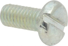 Value Collection - #10-32 UNF, 7/16" Length Under Head Slotted Drive Machine Screw - Pan Head, Grade J82 Steel, Zinc-Plated Finish, Without Washer - Exact Tool & Supply