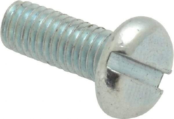 Value Collection - #10-32 UNF, 1/2" Length Under Head Slotted Drive Machine Screw - Pan Head, Grade J82 Steel, Zinc-Plated Finish, Without Washer - Exact Tool & Supply