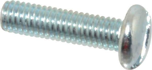 Value Collection - #10-32 UNF, 3/4" Length Under Head Slotted Drive Machine Screw - Pan Head, Grade J82 Steel, Zinc-Plated Finish, Without Washer - Exact Tool & Supply