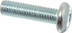 Value Collection - #10-32 UNF, 3/4" Length Under Head Slotted Drive Machine Screw - Pan Head, Grade J82 Steel, Zinc-Plated Finish, Without Washer - Exact Tool & Supply