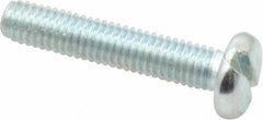 Value Collection - #10-32 UNF, 1" Length Under Head Slotted Drive Machine Screw - Pan Head, Grade J82 Steel, Zinc-Plated Finish, Without Washer - Exact Tool & Supply