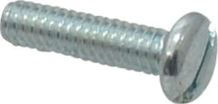 Value Collection - 1/4-20 UNC, 1" Length Under Head Slotted Drive Machine Screw - Pan Head, Grade J82 Steel, Zinc-Plated Finish, Without Washer - Exact Tool & Supply