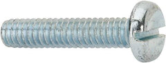 Value Collection - 1/4-20 UNC, 1-1/4" Length Under Head Slotted Drive Machine Screw - Pan Head, Grade J82 Steel, Zinc-Plated Finish, Without Washer - Exact Tool & Supply