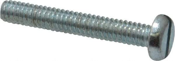 Value Collection - 1/4-20 UNC, 1-3/4" Length Under Head Slotted Drive Machine Screw - Pan Head, Grade J82 Steel, Zinc-Plated Finish, Without Washer - Exact Tool & Supply