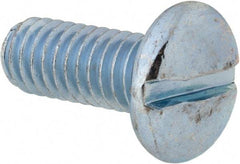 Value Collection - 5/16-18 UNC, 3/4" Length Under Head Slotted Drive Machine Screw - Pan Head, Grade 2 Steel, Zinc-Plated Finish, Without Washer - Exact Tool & Supply