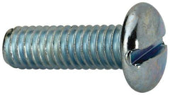 Value Collection - 5/16-18 UNC, 1" Length Under Head Slotted Drive Machine Screw - Pan Head, Grade J82 Steel, Zinc-Plated Finish, Without Washer - Exact Tool & Supply