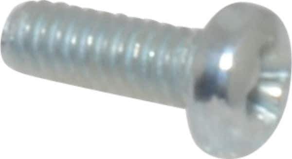 Value Collection - #2-56 UNC, 1/4" Length Under Head Phillips Drive Machine Screw - Pan Head, Grade 2 Steel, Zinc-Plated Finish, Without Washer - Exact Tool & Supply