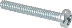 Value Collection - #2-56 UNC, 5/8" Length Under Head Phillips Drive Machine Screw - Pan Head, Grade J82 Steel, Zinc-Plated Finish, Without Washer - Exact Tool & Supply