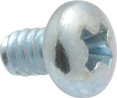 Value Collection - #4-40 UNC, 3/16" Length Under Head Phillips Drive Machine Screw - Pan Head, Grade 2 Steel, Zinc-Plated Finish, Without Washer - Exact Tool & Supply