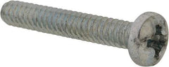 Value Collection - #6-32 UNC, 7/8" Length Under Head Phillips Drive Machine Screw - Pan Head, Grade 2 Steel, Zinc-Plated Finish, Without Washer - Exact Tool & Supply