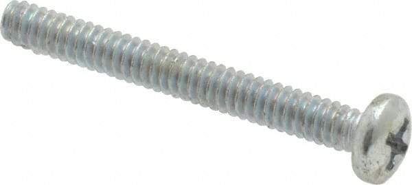 Value Collection - #6-32 UNC, 1-1/4" Length Under Head Phillips Drive Machine Screw - Pan Head, Grade 2 Steel, Zinc-Plated Finish, Without Washer - Exact Tool & Supply