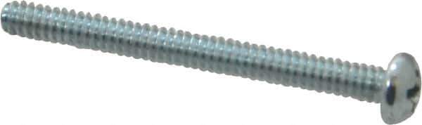 Value Collection - #6-32 UNC, 1-1/2" Length Under Head Phillips Drive Machine Screw - Pan Head, Grade 2 Steel, Zinc-Plated Finish, Without Washer - Exact Tool & Supply